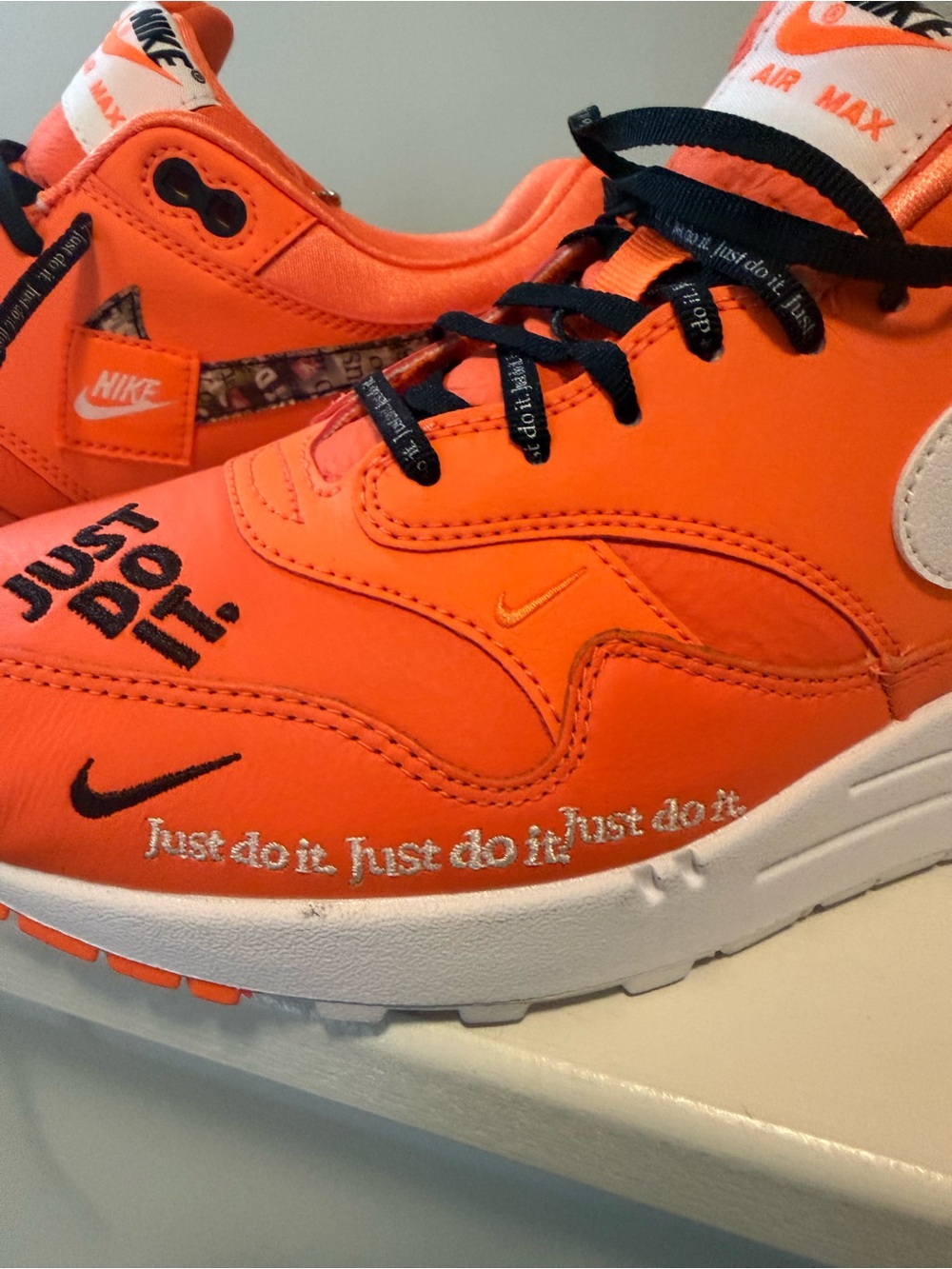 Nike Orange and White 'Just Do It' Air Max Sneaker - Picture 5 of 6